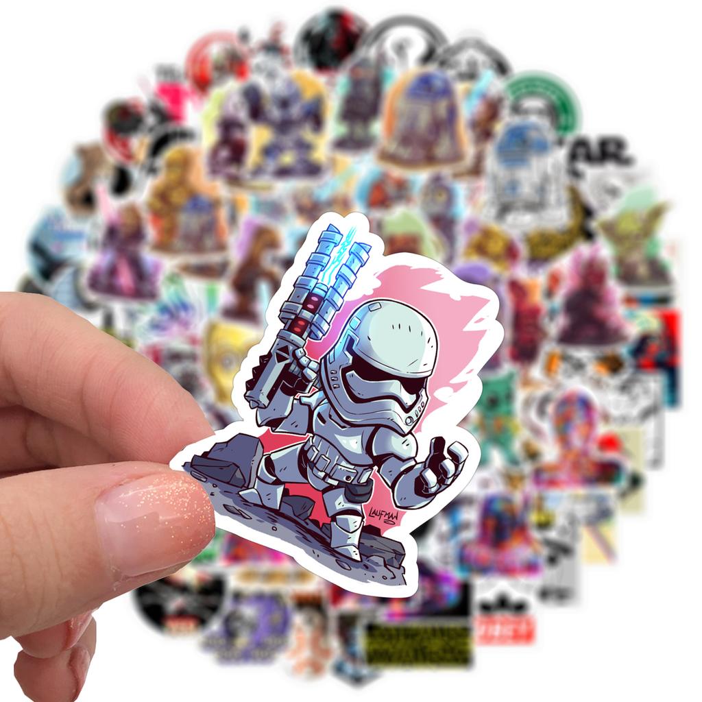 50PCS Stylish Star Wars Animation Design Decal DIY Diary Laptop Luggage Skateboard Graffiti Decals Fun for Kid Playthings