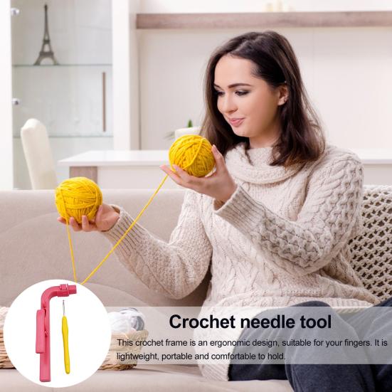1 Set Crochet Holder Beginners Crochet Helper 3 In 1 Crochet Yarn Tension Regulator Yarn Guide Relive Hand Fatigue Pain Gift for Crocheters Knitters