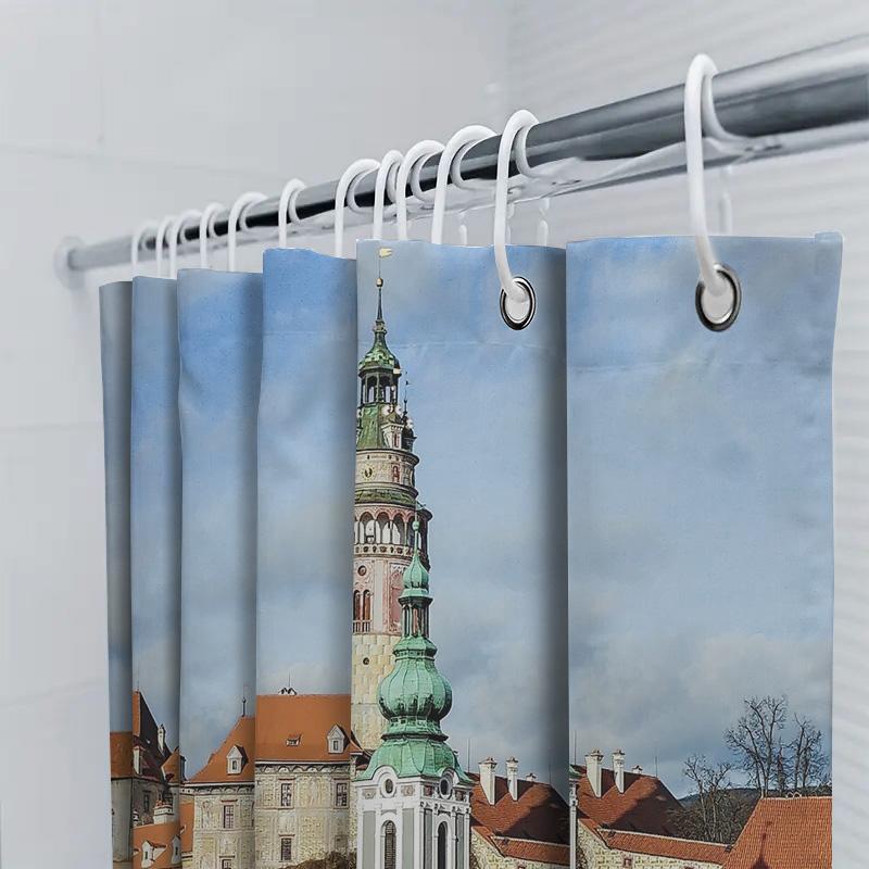 Vintage Castle Shower Curtain European Medieval Backdrop Bathroom Decor Tapestry Washable Artistic Home Textile Room Divider