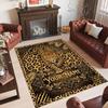 Leopard Theme Crystal Velvet Floor Rug Personalized Custom Name Text Warm Carpet Home Decoration