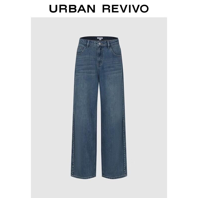 Women s Washed Lace Wide-Leg Denim Pants 28
