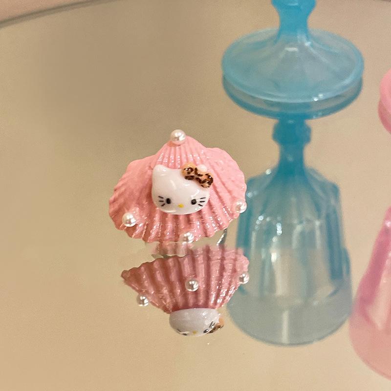 

KT cat starfish shell open ring cute niche design high sense fashion versatile temperament jewelry women