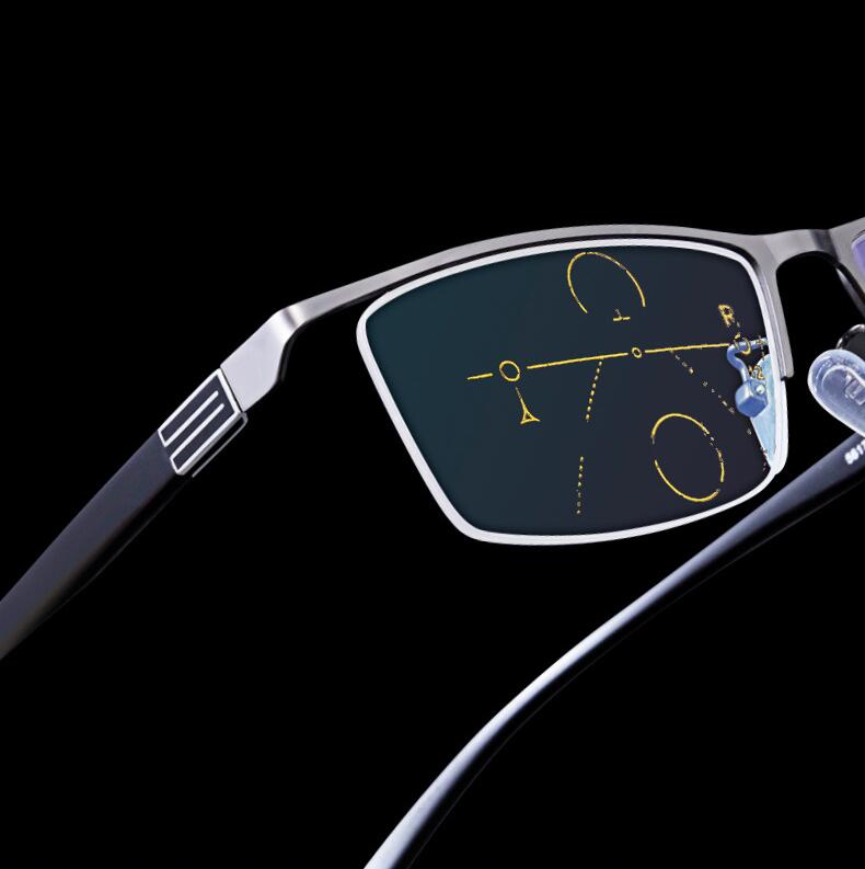 Multifokale Lesebrille Progressive Bifokal Herren Blaulichtfilternde Brille Metall-Speichermaterial Überlegene Qualität Lesebrille