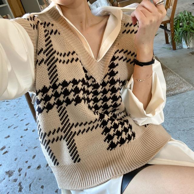 

Осенний женский свитер, жилет с v-образным вырезом, вязаный свитер, жилет, женские майки без рукавов, повседневный женский жилет, зима 2023 One Size хаки