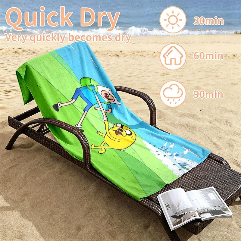 Adventure Time Beach towels also serve as bath towels summer essential a musthave for the outdoors the beach and the pool