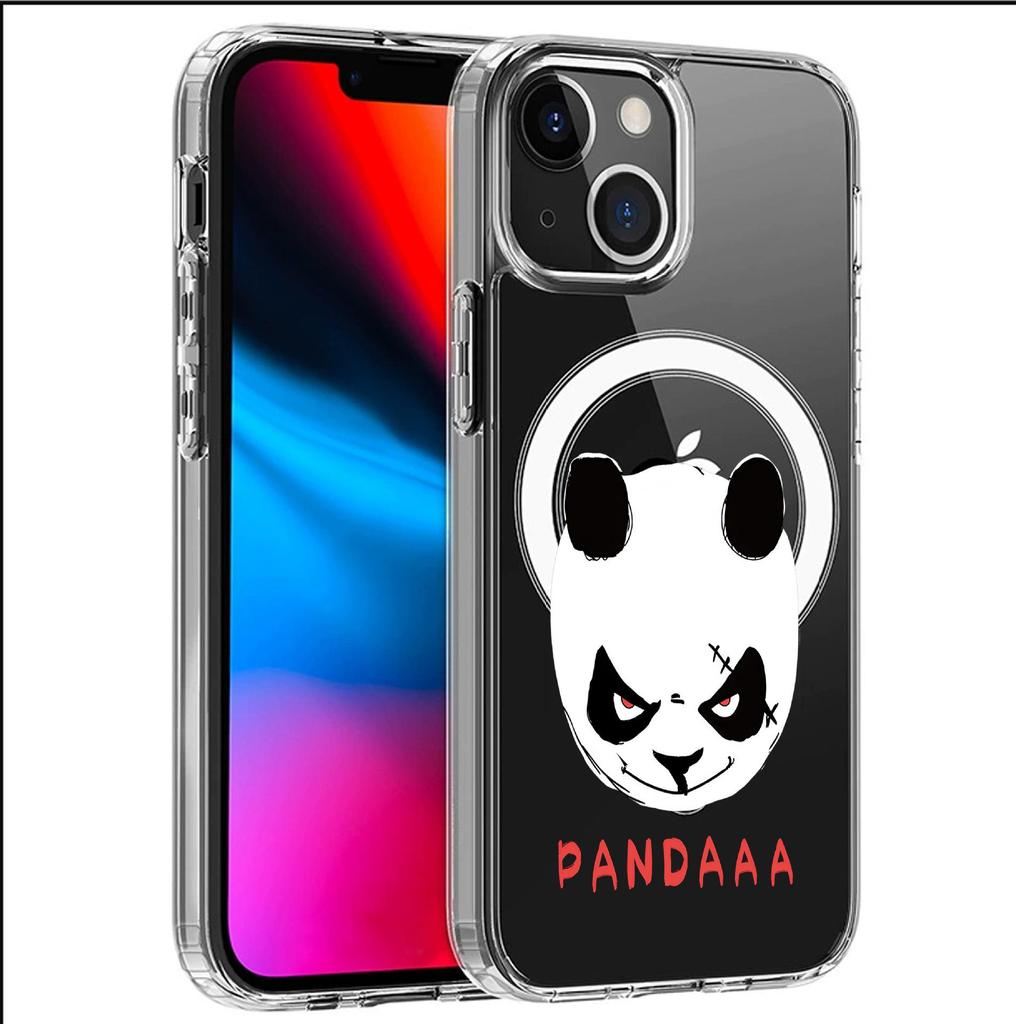 Angry Panda Magnetic Clear Full Coverage Case for iPhone 14-17 Pro Max