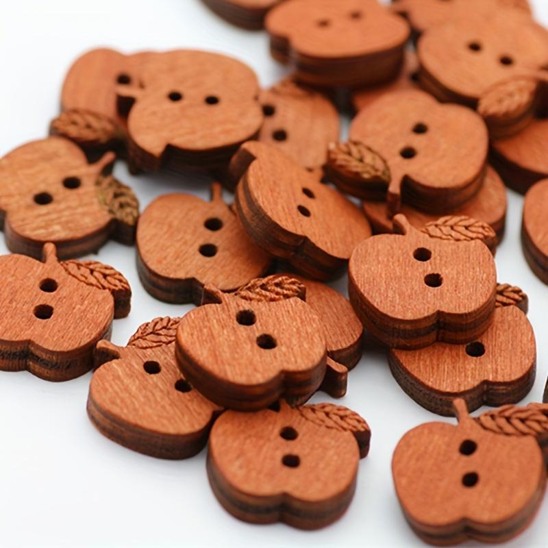 100PCS Wooden Buttons with Vintage Charm - 2 Holes Unfinished Surface Perfect for Handmade Crafts