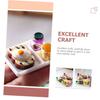 TENDYCOCO Set Miniature Food and Play Toast Miniature Dessert House Breakfast House Food Toast Bread 4-Piece Set, Model, Accessories, Props, Plate,