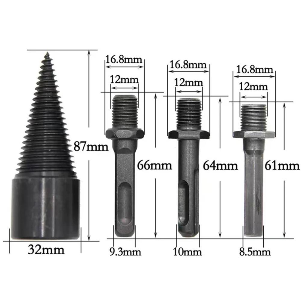 32/50mm Wood Splitter Drill Hammer Drill Firewood Splitter Driller Square/Round/Hex Shank Drill Bit Split Drilling Tool