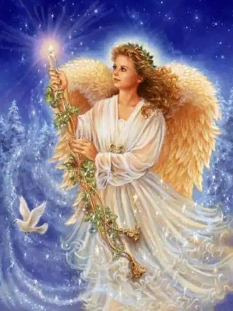 

5d Diy Алмазная картина Ангел Девушка Картина Пейзаж Вышивка крестом Полная Алмазная мозаика Алмазная вышивка Украшение стены Full Round 20x30CM