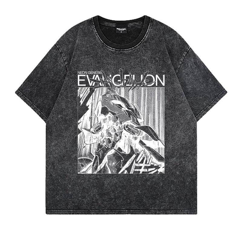 

Neon Genesis Evangelion Unit Printed Tshirt Mens and Womens Washed Tshirt High Quality Vintage Cotton Tshirt Tops M