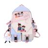 3 Piece School Backpack Set for Students Large Capacity Oxford Cloth Schoolbag with Shoulder Strap and Pencil Case