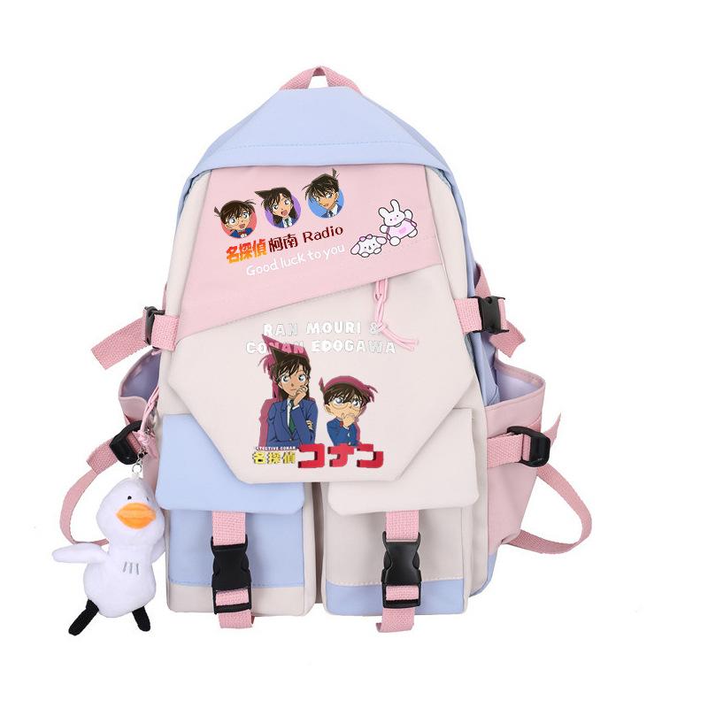 3 Piece School Backpack Set for Students Large Capacity Oxford Cloth Schoolbag with Shoulder Strap and Pencil Case