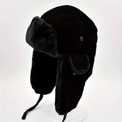 1pc Men's Winter Plus Velvet Thick Hat With Ear Protection For Men Women, Ideal Choice for Gifts
