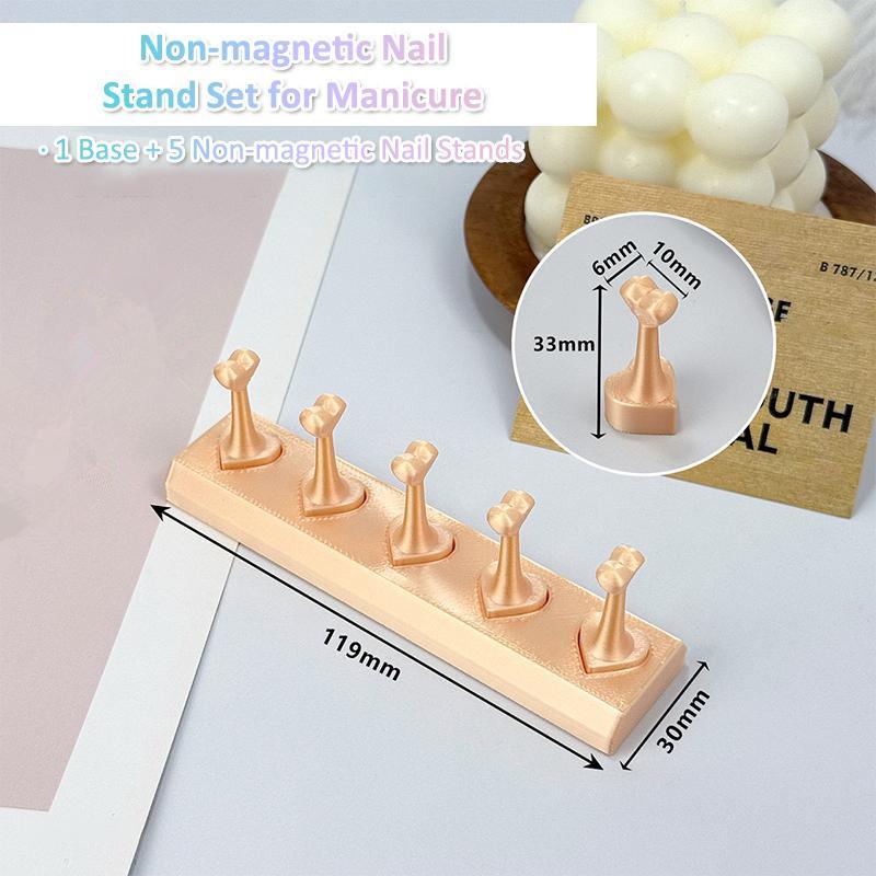5 Grid Acrylic Nail Display Stand Non Magnetic Organizer for False Nail Tips Suitable for Nail Artists and Students