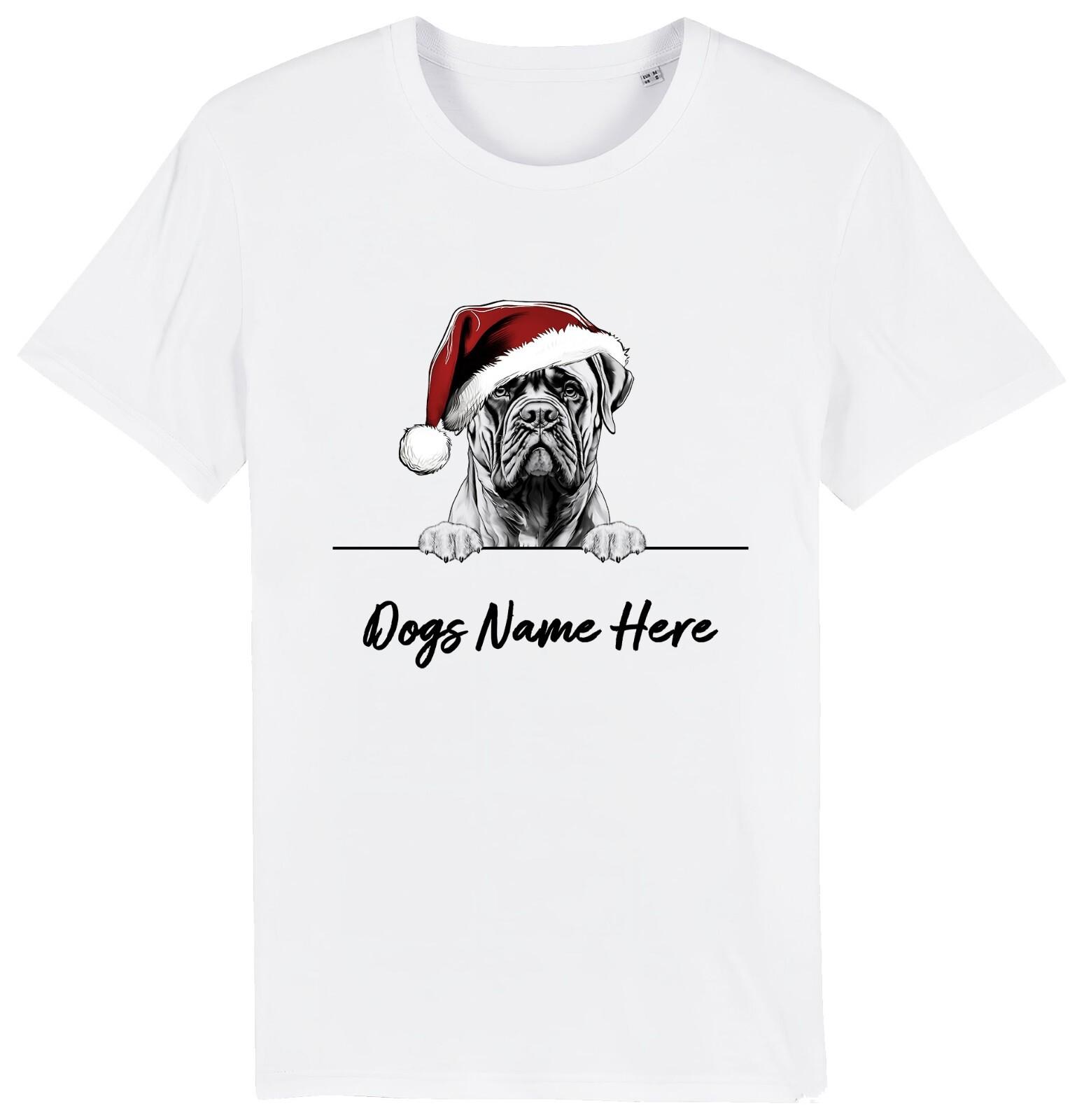 BULLMASTIFF Personalised Christmas Dog T-Shirt Mens Womens Tees Top Mens Womens Dogs Name Gift S