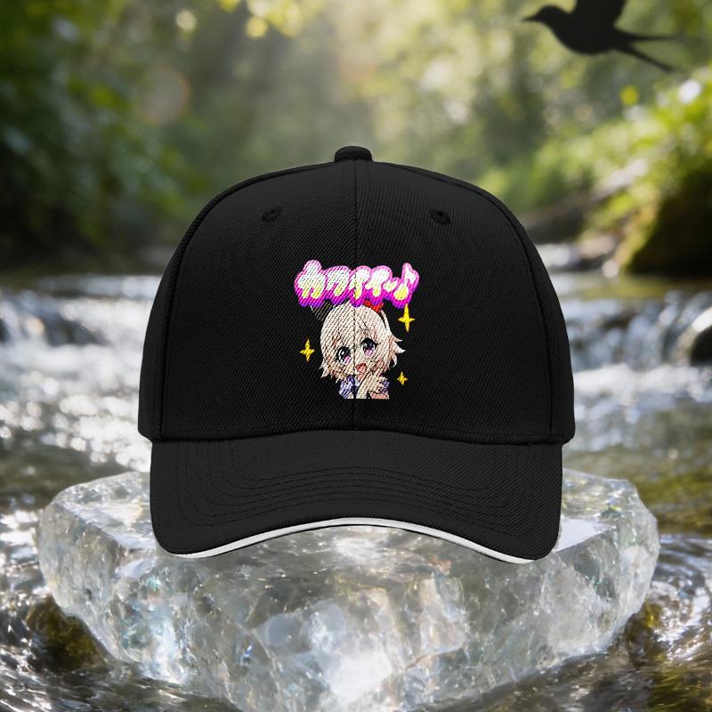 Unisex Anime Avatar Cap with Chibi Face Adjustable Lightweight Baseball Hat Suitable for Travel Parties Birthdays for Men