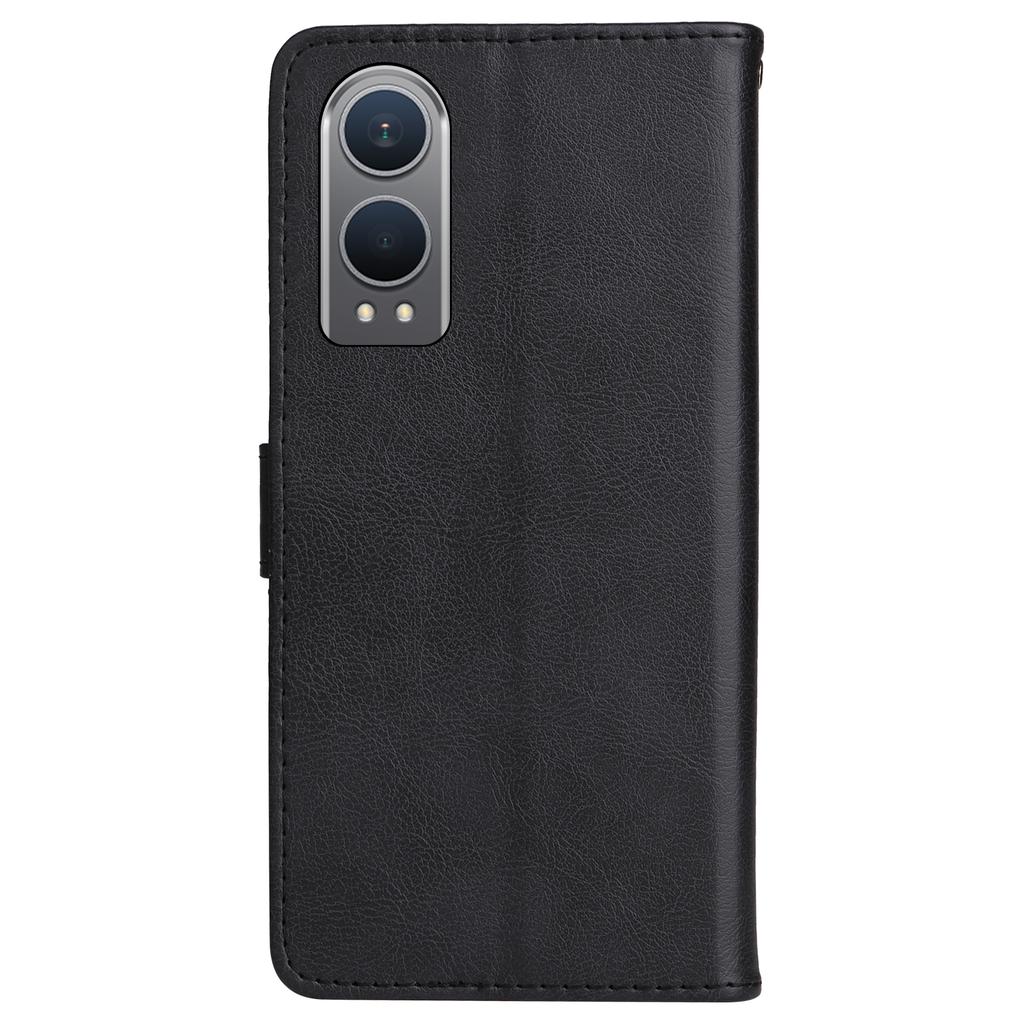 For Oppo K12x 5G (China)/OnePlus Nord CE4 Lite 5G Leather Wallet Case with Strap Solid Color Phone Stand Cover