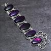 Purple Labradorite Gemstone Handmade 925 Sterling Silver Bracelet 7-8" l4r83