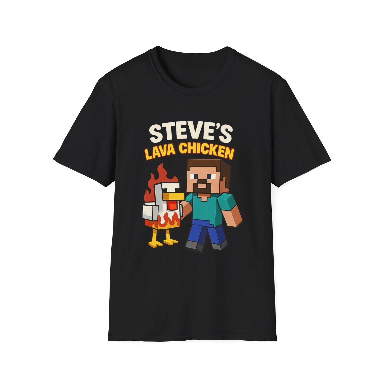 

Steve s Lava Chicken Unisex T-Shirt, Gamer Shirt, Minecraft Tee, Fun Graphic S