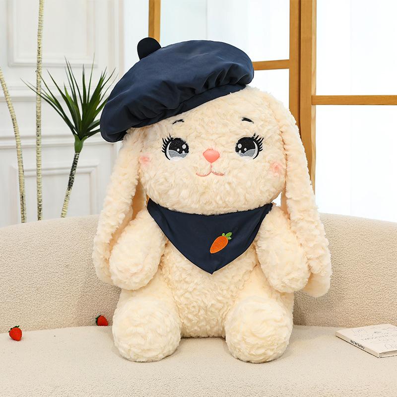 Cute Beret Rabbit Doll Plush Toy Girl Sleeping Doll Warm Heart To Accompany Girlfriend Birthday Gift