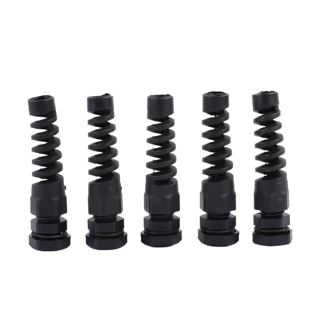 Cable Connectors Cable Glands Waterproof IP67 Plastic 5pcs Black Or White Easy To Tighten PG7 M12/PG9 M16/PG11