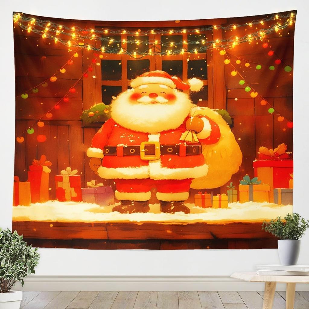 Christmas Santa Claus Wall Hanging Tapestry Ink Galaxy Wall Hanging Tree Wall Hanging Gorgeous Christmas Tree Fireplace Gifts