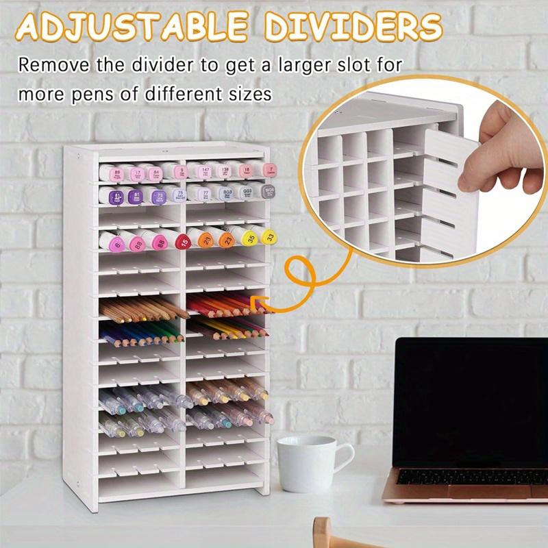 72/120 Slot 1pc High Capacity Marker Pen Holder with Detachable Dividers,suitable for Office&study Room&Art Drawing Marker Pen Storage.