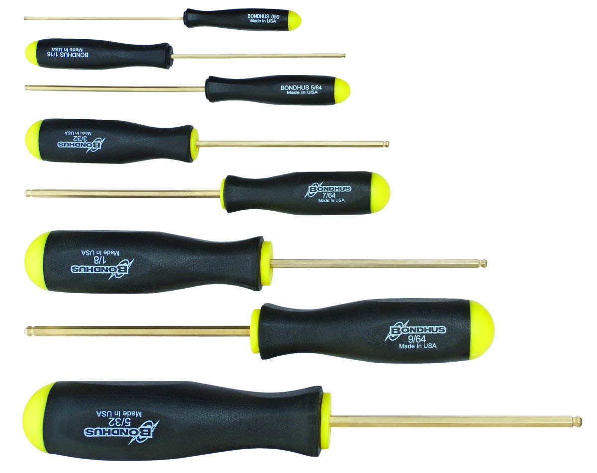 

Hexagonal Ball Point Driver Set Gold Guard Processing Set of 8 BSX8SG []BONDHUS (14K) (0.050, 1/16, 5/64, 3/32, 7/64, 1/8, 9/64, 5/32 inch) No.38632