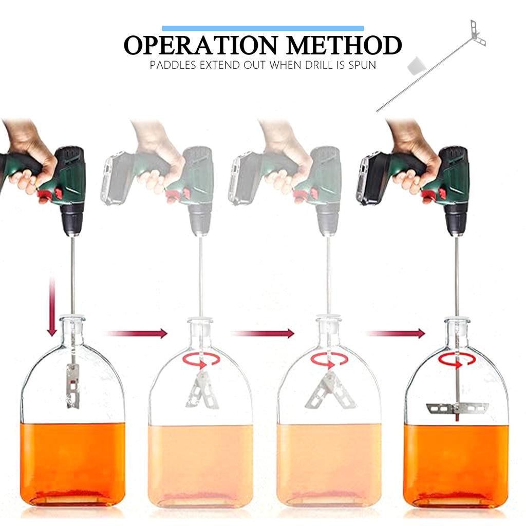 Beer Degassing Stirrer Paddle,Mixer Rod For Wine Making,Home Brewing Mixing De-gasser Agitator Tool 46.6cm Stainless Steel