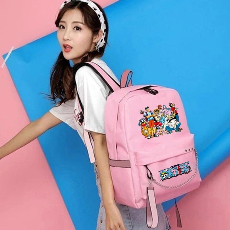Anime One Piece Bookbag Teenage Backpack Unisex School Bag for Boy Girl Cartoon Printing Laptop Bagpack Back To School
