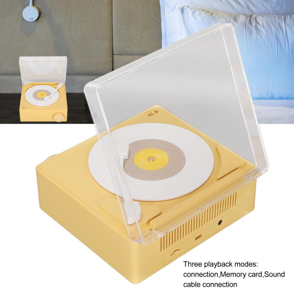 X11 Portable Retro Record Player with Built-in Receiver, 360-Degree Stereo HiFi Sound, 3 Playback Modes, and Mobile Phone Connectivity (Yellow)