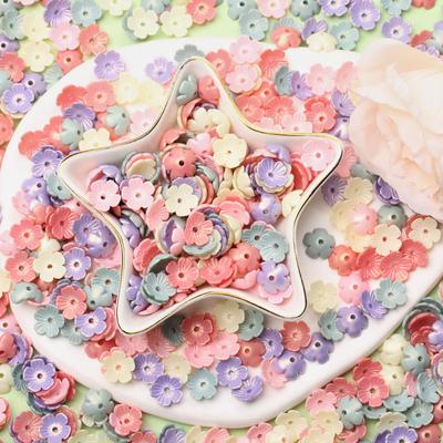 80Pcs 10.5mm Fashion Flower Beads Acrylic Five-petal Flower Beads DIY Handmade Materials Hairclip Earrings Jewelry Making