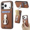Foldable Ring Holder Vertical Cards Solt Wallet Leather Case For iPhone 17 Pro Max 16 Plus 15 14 13 12 11 17air 16E Bag Cover