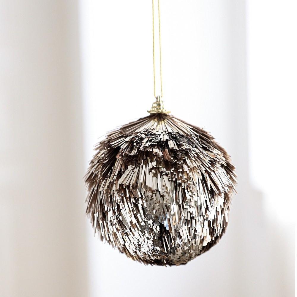 Glitter Tinsel Christmas Ball Ornament Foam Ball Sequin Ball Christmas Tree Ornament Fluffy Ball Christmas Decoration