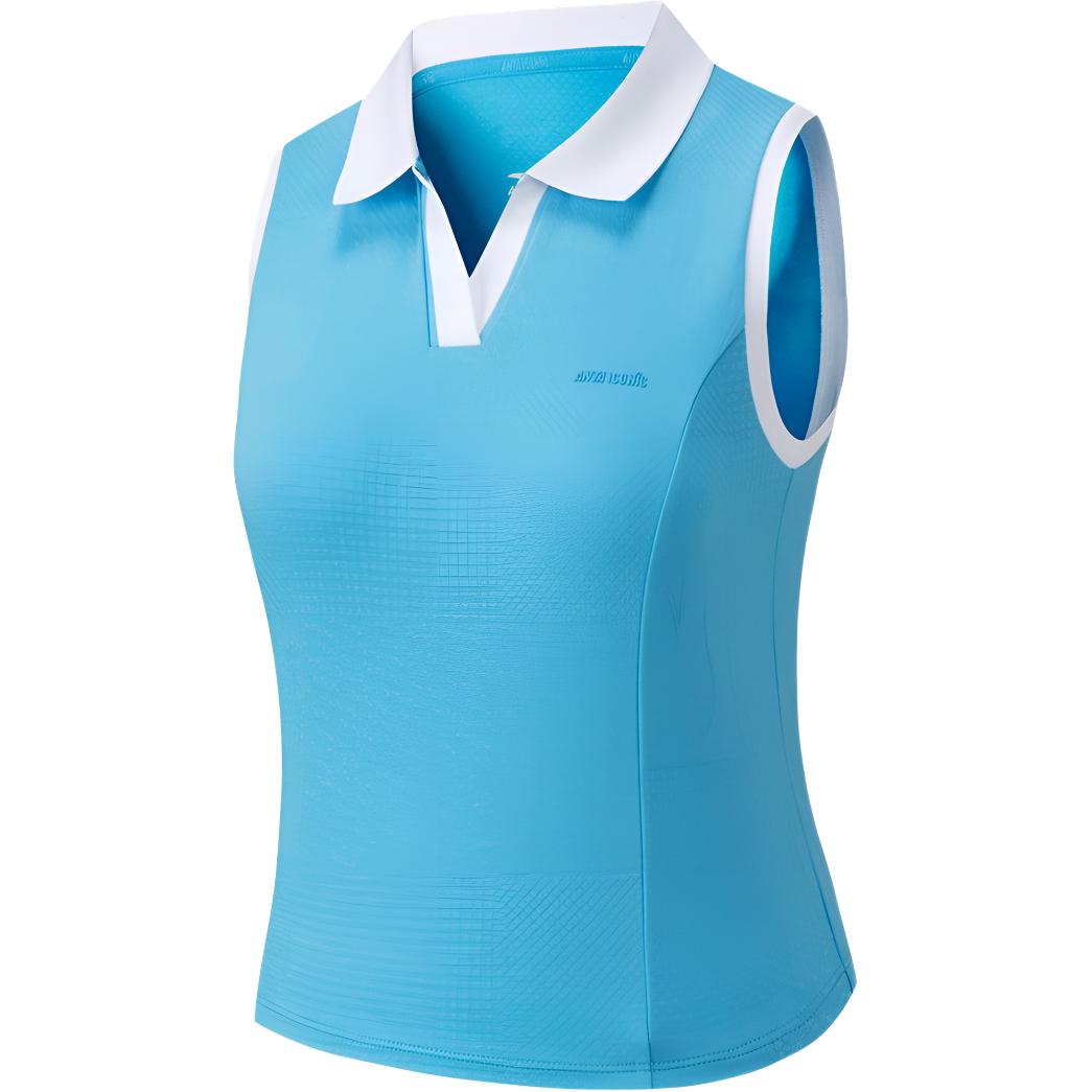 Anta Lifestyle Series Polo Letter Breathable Sleeveless Tennis Shirt Women tops 162628137-2 S