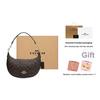 New COACH Payton Artificial Leather Crescent Bag Shoulder Bag Large Size Women's Dark Brown CE620-IMAA8