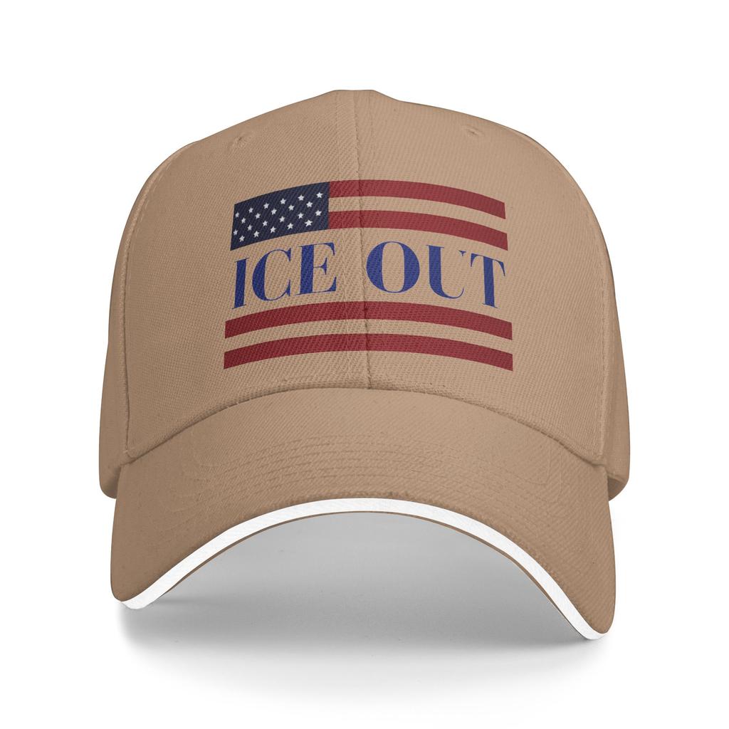 Ice Out US Flag Print Baseball Cap Fashion Hip Hop Hats Summer Women Men Kpop Rock Baseball Caps