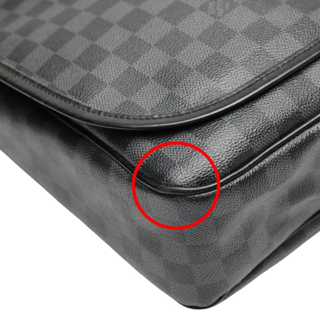 LOUIS VUITTON Damier Grafitte Daniel GM Shoulder Bag leather black unisex N58033 Used