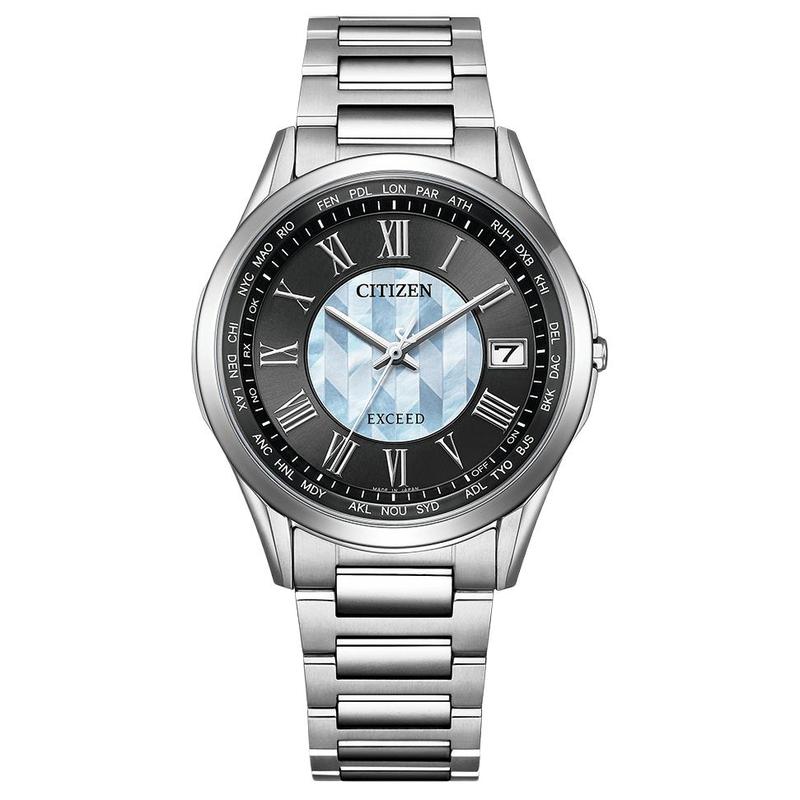 

CITIZEN Exceed Series 50 Meter Waterproof World Time Perpetual Calendar Date Display Solar Quartz Super Titanium Strap 38mm Men s Watch Bla CB1110-70W чорний