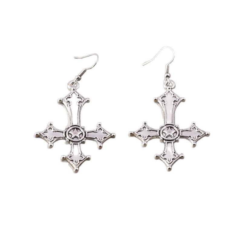 A Pair of Fashion Accessories Dark Cross Ear Hook Earrings New Trend Christian Earrings Earrings Earrings Holiday Accessories