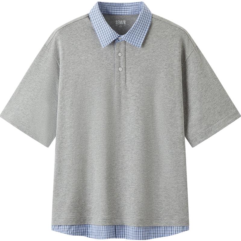 Semir Men s Summer Faux Two-Piece Polo Shirt M