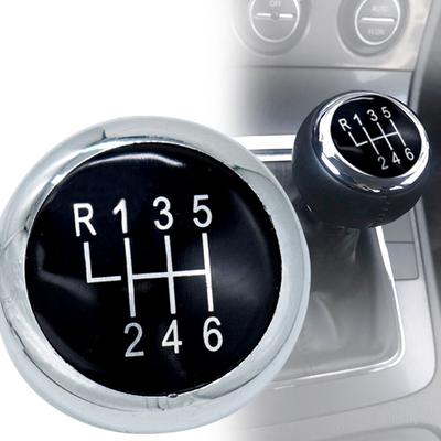 6-växlad växlingsspak Huvudskydd Kugghjulsknopp Stick Badge Emblem Trim Cap Cover för VW Passat B6 2005-2011 B7 2010-2014 CC 2009-2012