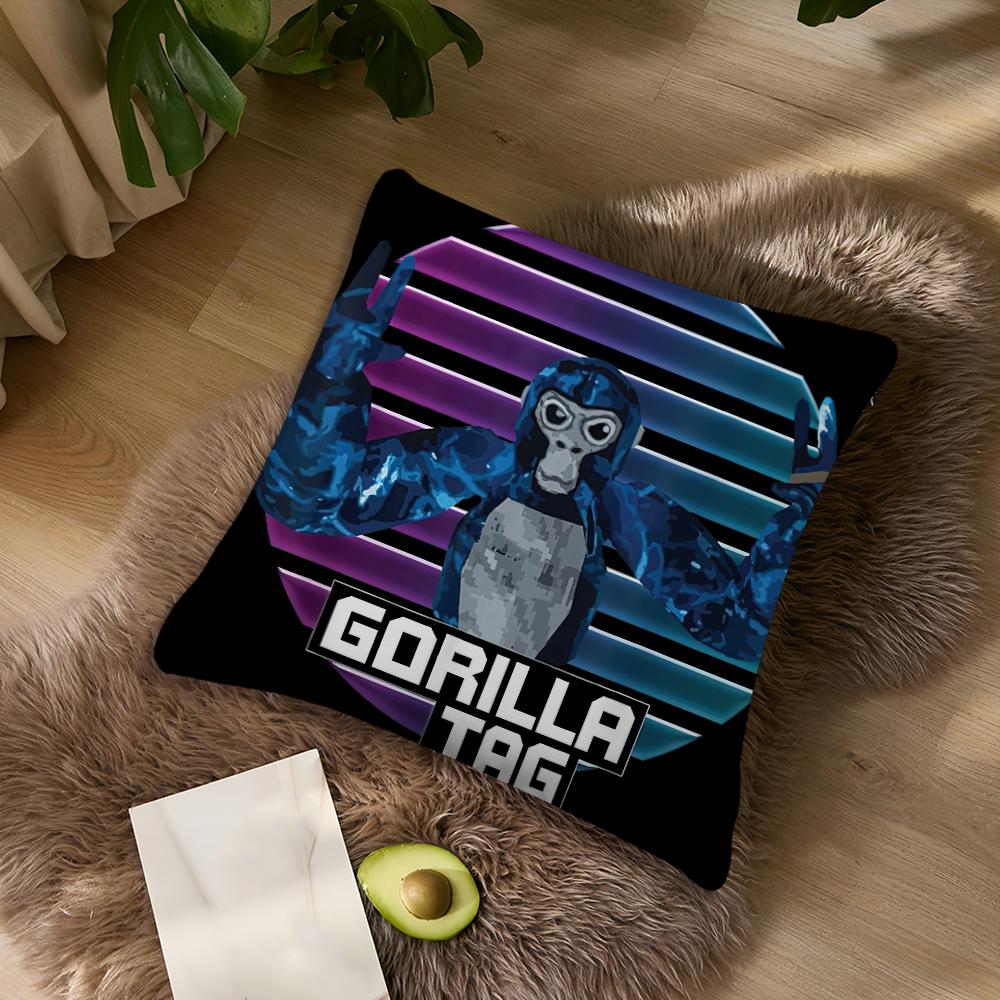 G-Gorilla T-Tag J-Jmancurly M-Monke Cushion Cover Living Room Accent Couch Back Support Square Lounge Restful Nap Companion Pill