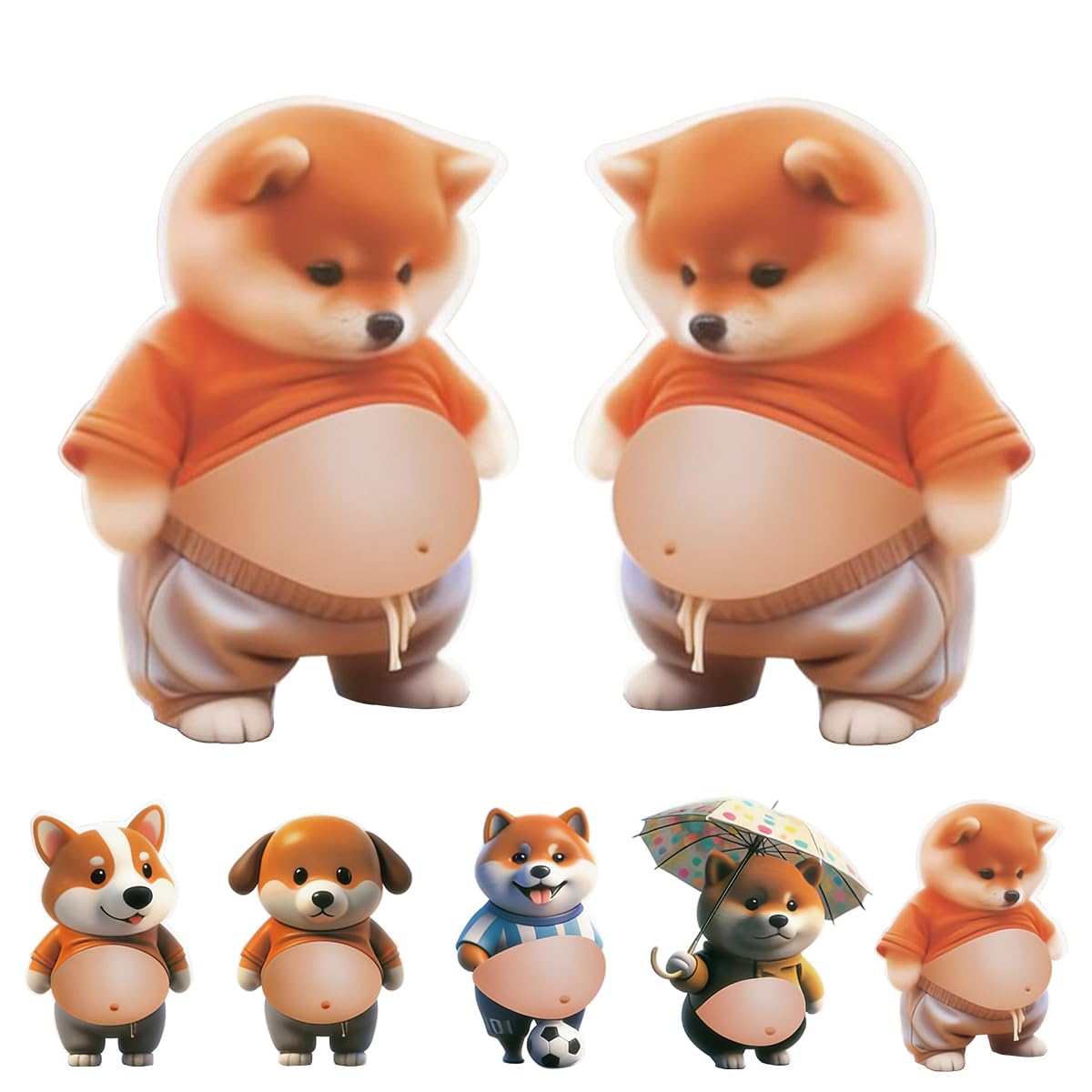 

SUANES 3D Dog Belly Sticker Soft Belly Sticker Unique and Cute 3D Squishy Sticker for Sticker Cell and Planners Shiba - - Fun, Books, Phones, Diaries,