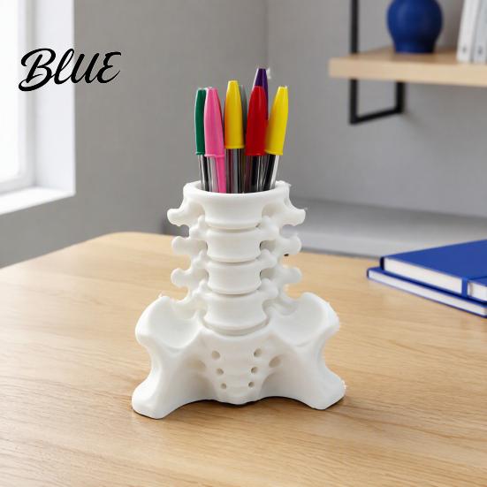 Creative Spine Pen Holder Simulated Holder, Skeleton Desktop Organizer, Durable Scientific Desk Ornament PLA 3D Printed Anatomy for Home Office