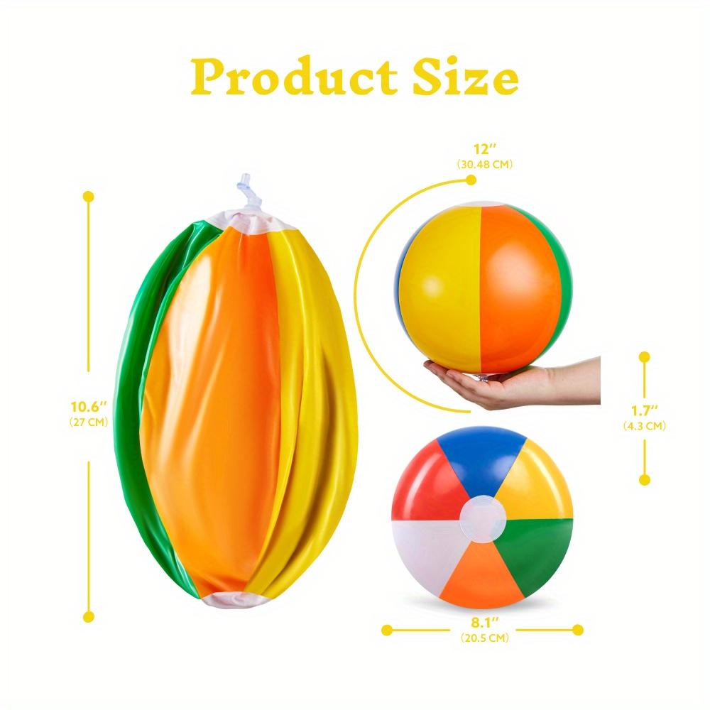 Rainbow Beach Balls(12 Pack) Inflatable Swimming Pool Playthings designed for Warm Season Water Games Children Birth Date Celebration Supplies
