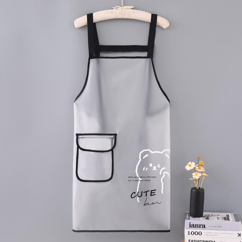 Waterproof Silicone Apron No-wash Apron Oil-proof Fish for Washing Dishes Transparent Kitchen for Stir-frying