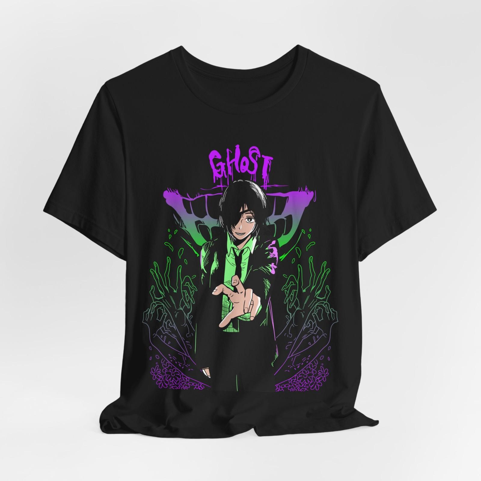 

Ghostly Vibes Unisex Short Sleeve T-Shirt Mens Womens Tees Top Tee Tops, Anime Shirt, Casual Outfit, M