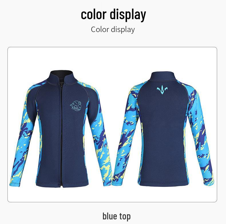 2.5mm Kids' Long Sleeve Two-Piece Diving & Surfing Wetsuit for Boys and Girls - Cold Protection & Jellyfish Shield